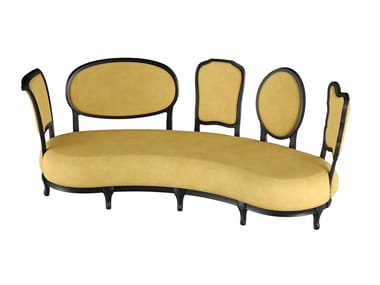 BACK TO BACK - Curved 3 seater velvet sofa by Fratelli Boffi