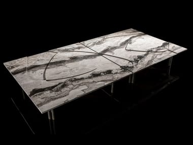 BACKGROUND - Low rectangular stone coffee table by Henge