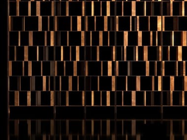 BISTROT S - Floor-ceiling mounted metal bookcase by Henge