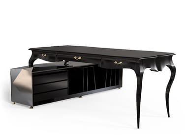 BOULEVARD DIAMOND - Rectangular wooden writing desk with bookcase by Boca do Lobo