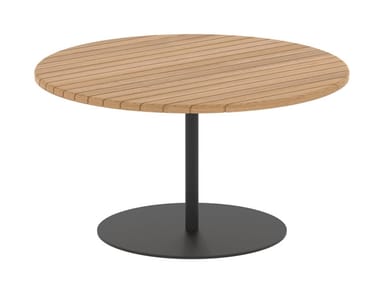 BUTLER - Round teak high side table by Royal Botania