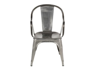 C - Metal chair with armrests by Tolix