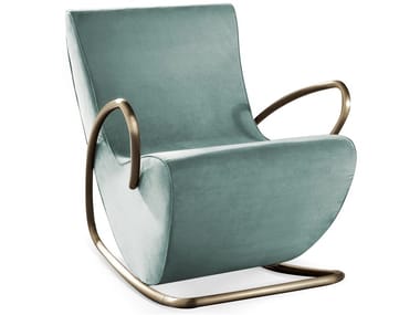 CAMILLA - Rocking fabric armchair with armrests by Cantori