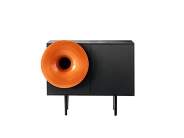 CARUSO - Wooden sideboard with built-in speakers by Miniforms