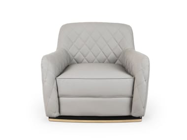 CHARLA - Tufted leather armchair with armrests by Luxxu