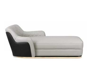CHARLA - Tufted leather Chaise longue by Luxxu