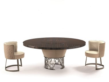 CLAIRMONT - Round wooden table by Longhi