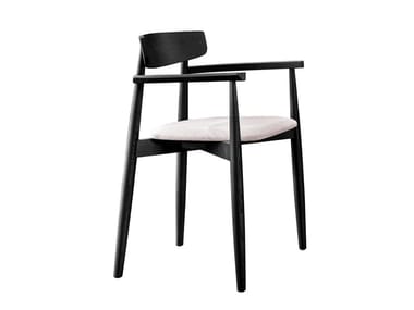 CLARETTA - Stackable wooden chair with armrests by Miniforms