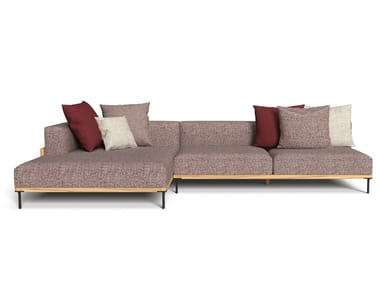 CLEOSOFT-WOOD - Modular fabric garden sofa by Talenti