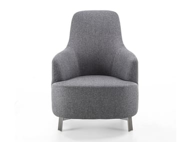 COPINE - Bergere fabric armchair with armrests by Porada