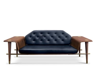 CURTIS - Tufted leather sofa by Essential Home