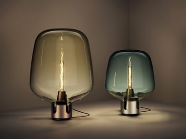 FLAR - LED blown glass table lamp by Lodes