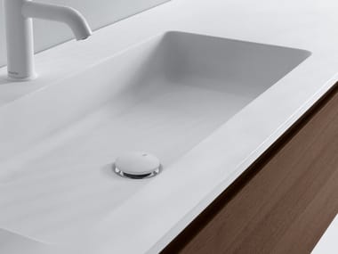 FLAT - Ceramilux® washbasin with integrated countertop by Falper