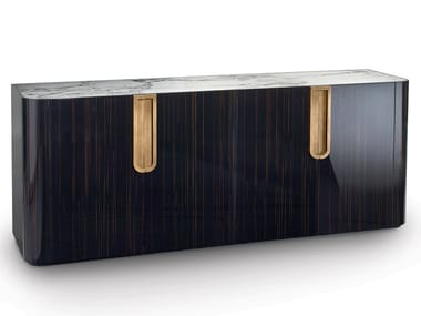 FLUXUS - Wooden sideboard with integrated lighting by Sicis