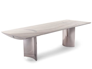 FREDDIE - Rectangular cement garden table by Visionnaire
