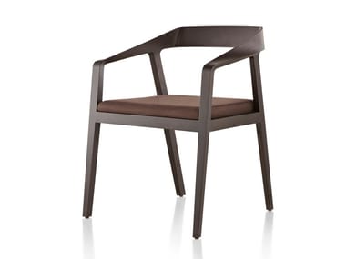 FULL TWIST - Solid wood chair with armrests by Herman Miller