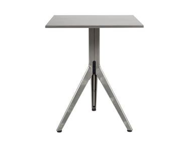 GUERIDON N - Square stainless steel table by Tolix