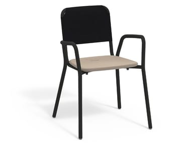 GUEST 001 - Chair in aluminum and resin with armrests by RODA