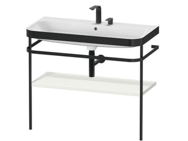 HAPPY D.2 PLUS - Console ceramic washbasin with towel rail by Duravit