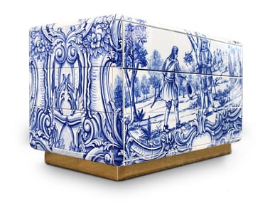 HERITAGE - Rectangular Ceramic materials bedside table with drawers by Boca do Lobo