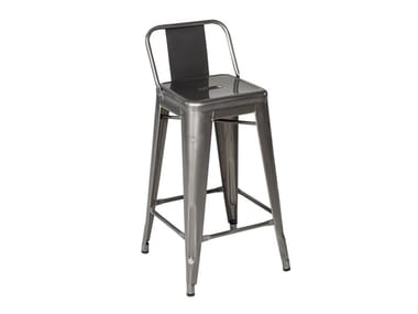 HPD - High metal stool with back by Tolix