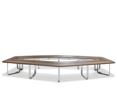 LEADER - Modular wooden meeting table with cable management by I 4 Mariani