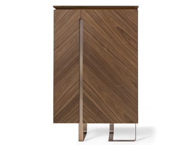 LEONARDO L514N - Walnut highboard with doors by Arte Brotto