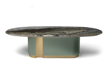 LEONARDO - Oval marble table by Visionnaire
