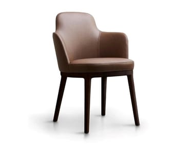 LUCYLLE - Upholstered chair with armrests by Lema
