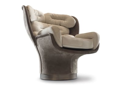 ELDA OFFICE - Swivel leather armchair by Longhi