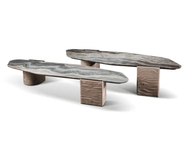 OFFSET - Marble coffee table by Longhi
