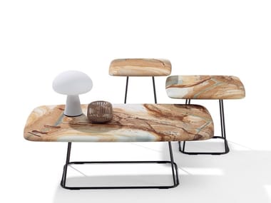 MANOLO OUTDOOR - Natural stone garden side table by Draenert