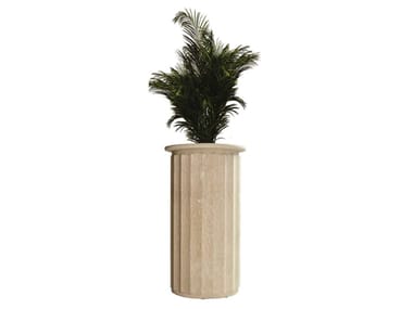 MAPUTO - High round natural stone plant pot by Paolo Castelli