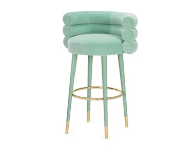MARSHMALLOW - High upholstered velvet stool by Royal Stranger