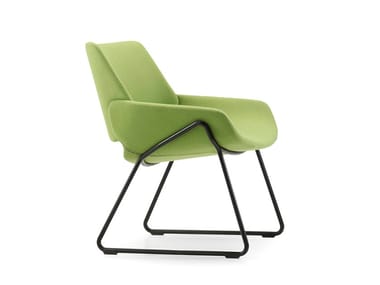 MONK - Sled base fabric easy chair by Prostoria