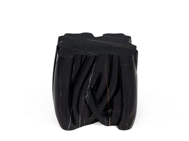 MONOCHROME FAUX-MARBLE - Glass-fibre side table by Boca do Lobo