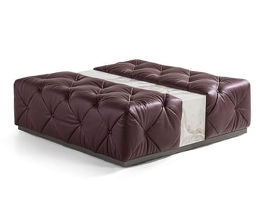 MUST - Tufted leather pouf by Longhi