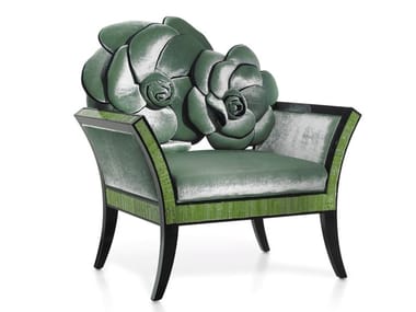 MY LITTLE ROSE - Fabric armchair with armrests by Sicis