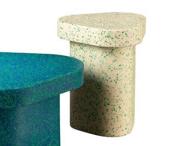 SUPERPOP - Triangular recycled plastic garden side table by Miniforms