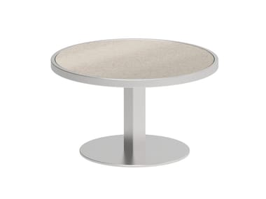 O-ZON - Round stainless steel garden side table by Royal Botania