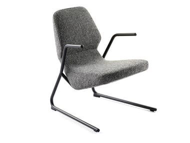 OBLIQUE - Cantilever fabric easy chair with armrests by Prostoria