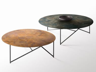 PARSEC - Round metal coffee table by De Castelli