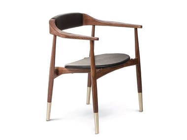 PERRY - Walnut chair with armrests by Essential Home