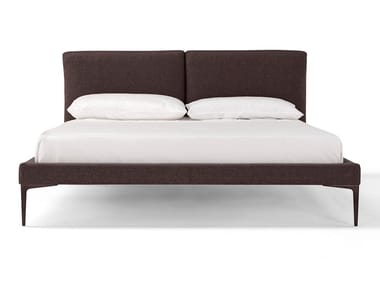 SEGNO - Double bed with upholstered headboard by Amura