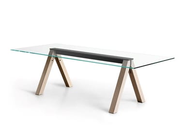 SESTO - Rectangular glass table by Lema