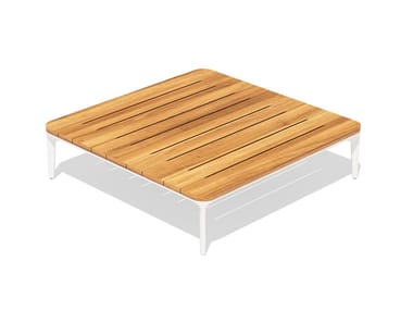SLIM - Square teak garden side table by Sovet Italia