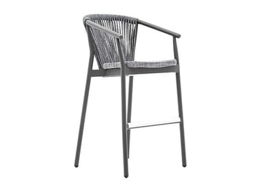 SMART - High powder coated aluminium stool with footrest by Varaschin