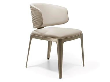 SYBILLA - Leather-covered chair with metal legs by Visionnaire