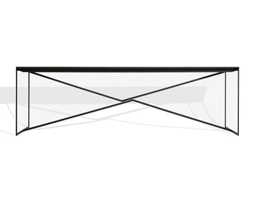 T.T.A. TABLE - Rectangular steel and wood table by DE PADOVA