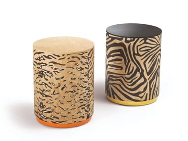 TRIBOO - Low wooden stool by Fratelli Boffi